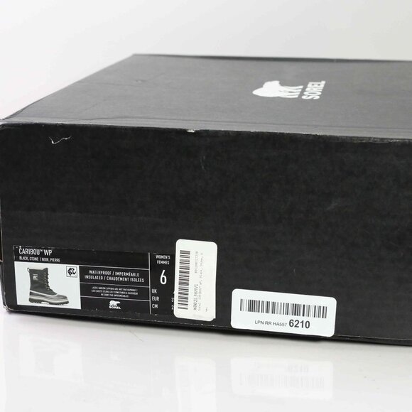 NWT!  Sorel Caribou Snow Boot in Black, Stone, Size 6 - Picture 10 of 10